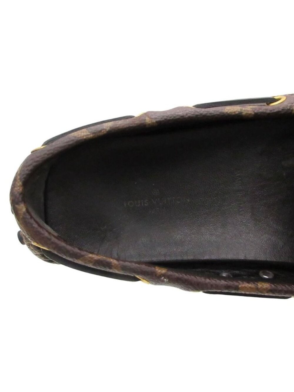 Louis Vuitton Moccasins Arizona Line Monogram Leather Ribbon Driving Shoes Flat - Picture 5 of 10